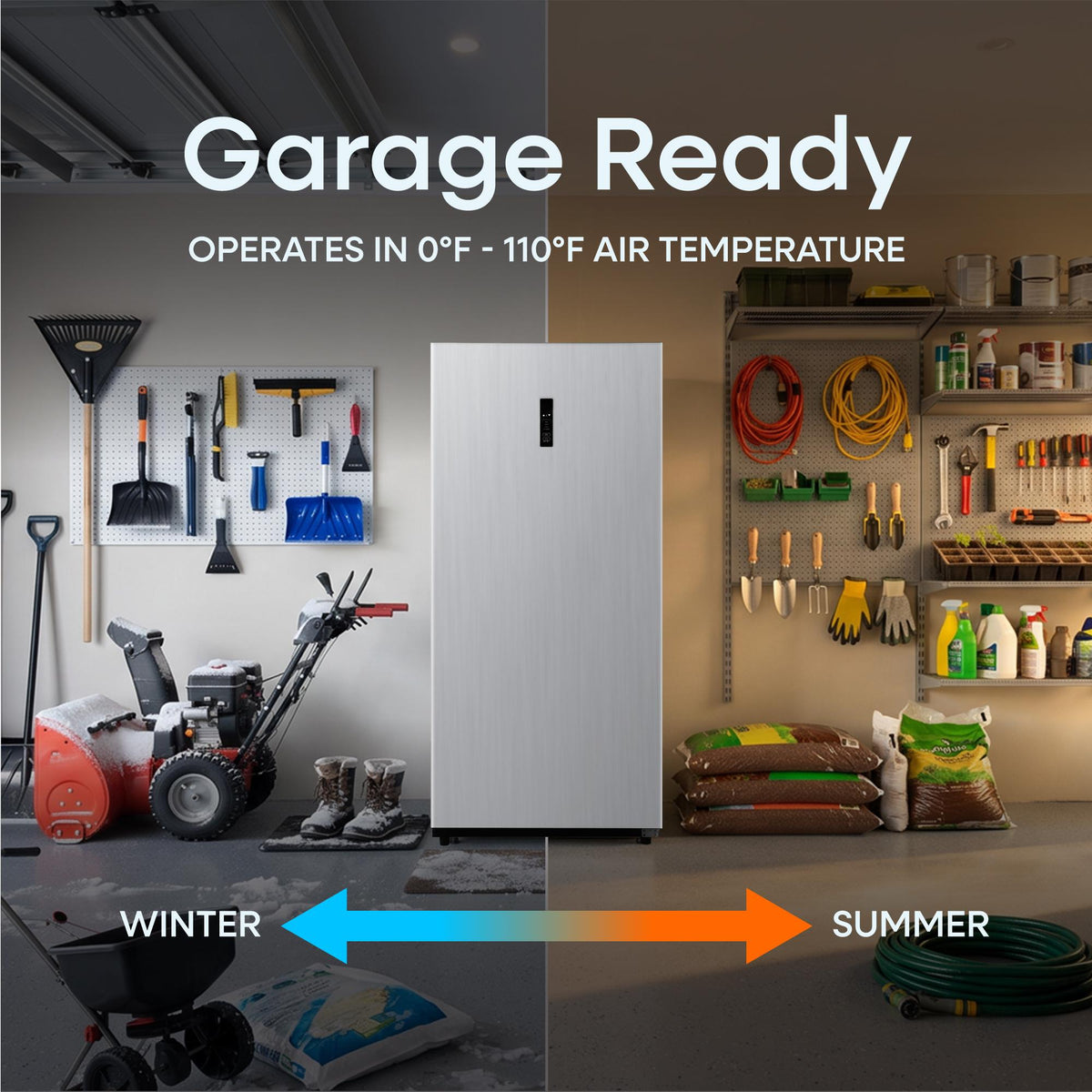 Element Appliance EXUF17CEES Element 17.0 Cu. Ft. Upright Convertible Freezer / Refrigerator - Stainless Steel, Energy Star (Exuf17Cees)