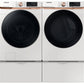 Samsung F1679513898170 Extra Large Capacity Smart Front Load Washer And Gas Dryer Set With Super Speed Wash, Steam Sanitize+, And Sensor Dry In Ivory