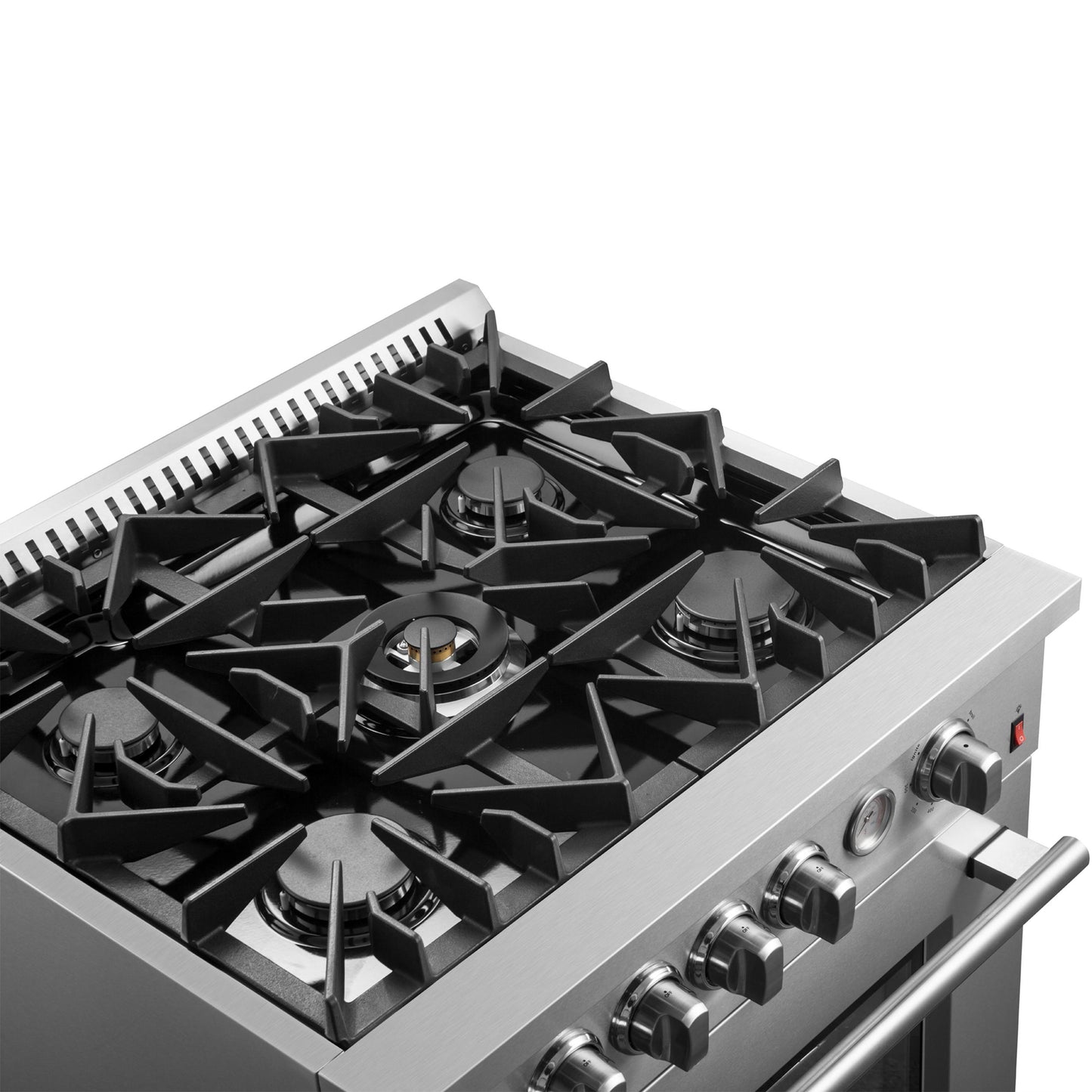 Forno FFSGS627430 Forno Giovanni 30-Inch Gas Range Stainless Steel, 5 Burners 67,000 Btu, 4.32 Cu.Ft. Convection Oven