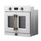 Forno FBOEL133330WHT Forno Asti 30-Inch French Door Electric Wall Oven In White & Antique Brass, 3.68 Cu. Ft. True Convection, 3,600W, Air Fry, Sous Vide, Self-Clean