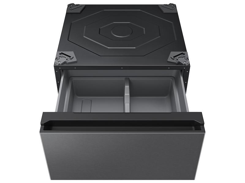 Samsung WE602NS Bespoke 27" Wide Laundry Pedestal With Storage Drawer In Dark Steel