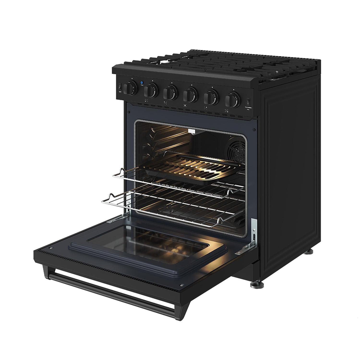 Thor Kitchen LRG3001UB 30 Inch Professional Gas Range In Black