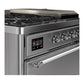 Ilve UM48FSQNR3SSCLP Ilve Um48Fsqnr3Ssclp Majestic Iii 48 Inch Dual Fuel Range With 5 Black Brass Burners, Griddle And French Top, Dual Function Burner Up To 25,000 Btu (Liquid Propane, Solid Door, Stainless Steel, Chrome)