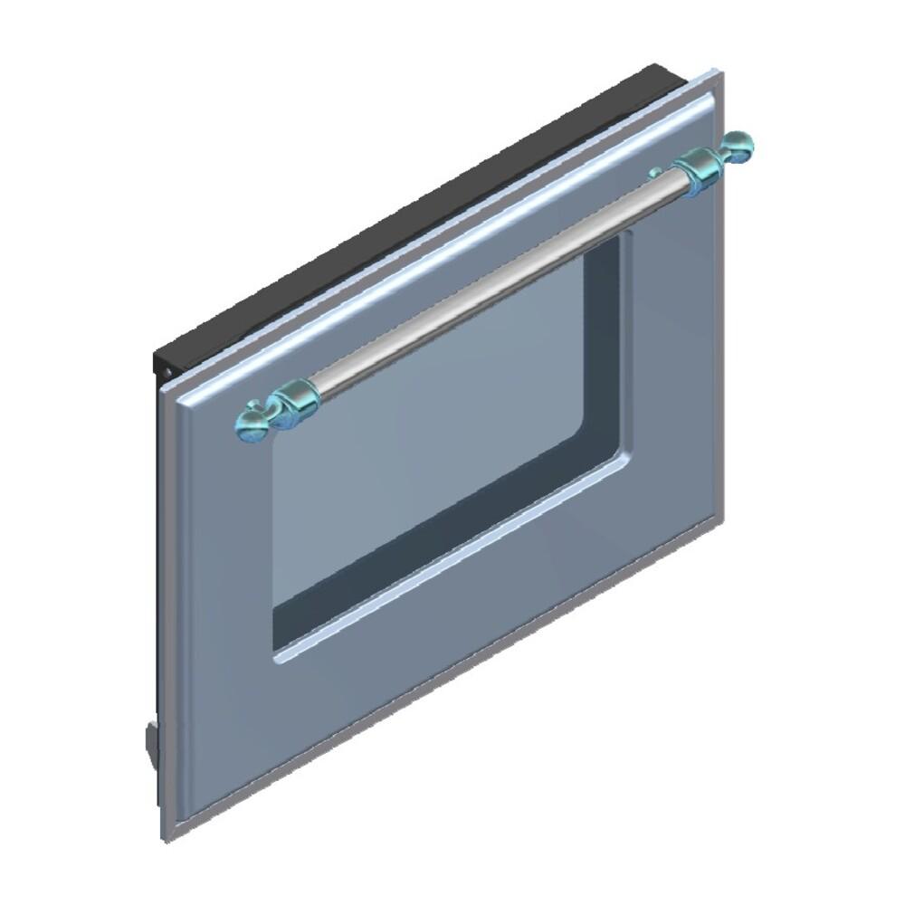 Ilve EG9622001005216 Ilve Parts Eg9622001005216 Complete Triple Glass Door Kit For 60" Range Uov 60 E3 (Burgundy, Brass Trim)