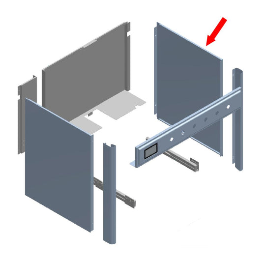 Ilve ES4044008080008 Ilve Parts Es4044008080008 Side Panel For Right Side, Stainless Steel