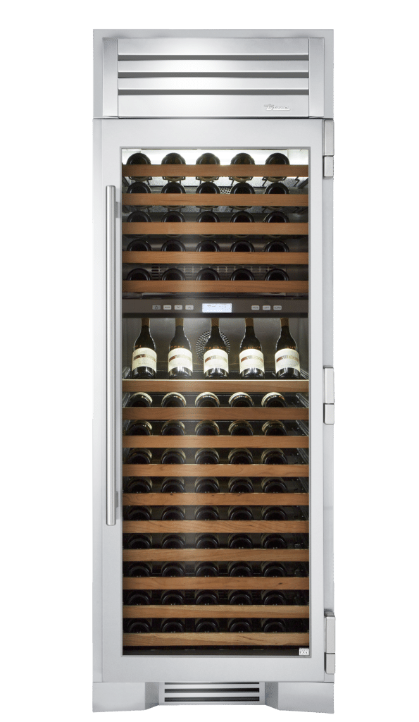 True Caliber TR30DZWRSGC 30 Inch Wine Column - Zone: Dual, Door: Stainless Glass - Stainless Steel Finish, Stainless Steel Hardware, Right Hinge