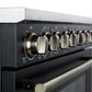 Forno FFSEL601136BLK Forno Paolo 36 Inch Black Freestanding Electric Range, Stainless Steel, 5.44 Cu.Ft, True Convection Oven, Energy Efficient