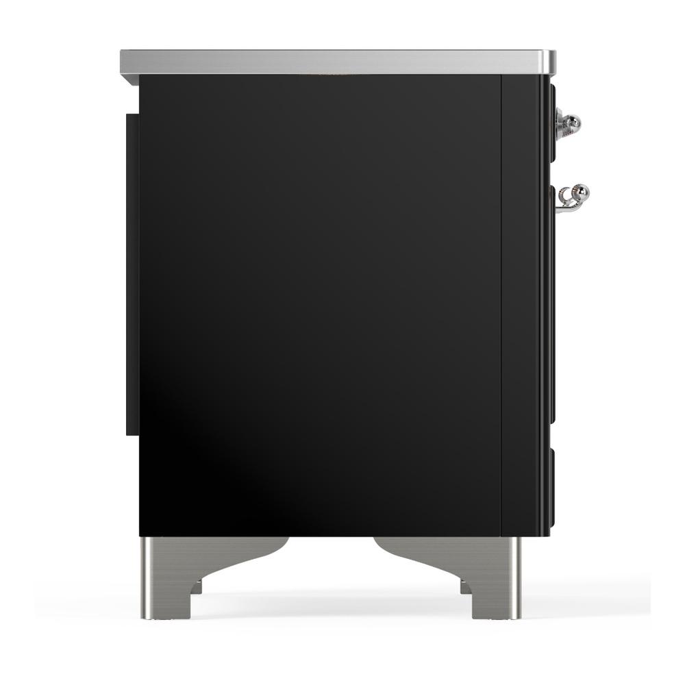 Ilve UMIB36NR3BKC Ilve Umib36Nr3Bkc Majestic Iii 36 Inch Induction Range With 6 Elements, 3.5 Cu. Ft. Total Oven Capacity (Triple Glass Door, Glossy Black, Chrome)