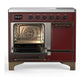 Ilve UMDIB40QNR3BUB Ilve Umdib40Qnr3Bub Majestic Iii 40 Inch Induction Range With 6 Elements, 3.82 Cu. Ft. Total Oven Capacity (Solid Door, Burgundy, Burnished)