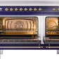 Ilve UPI486NMPMBG Nostalgie Ii 48 Inch Electric Freestanding Range In Blue With Brass Trim