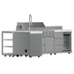 Forno FODKT2520WHT Forno Bulnes 40-Inch Bbq, 95,000 Btu, 5 Burners, Sear & Rotisserie Infrared With Side Burner, Stainless Steel Outdoor Kitchen With 1.8 Cu.Ft. Beverage Center & White Sintered Stone Countertops
