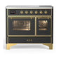 Ilve UMDIB40NR3MGG Ilve Umdib40Nr3Mgg Majestic Iii 40 Inch Induction Range With 6 Elements, 3.82 Cu. Ft. Total Oven Capacity (Triple Glass Door, Graphite Matte, Brass)