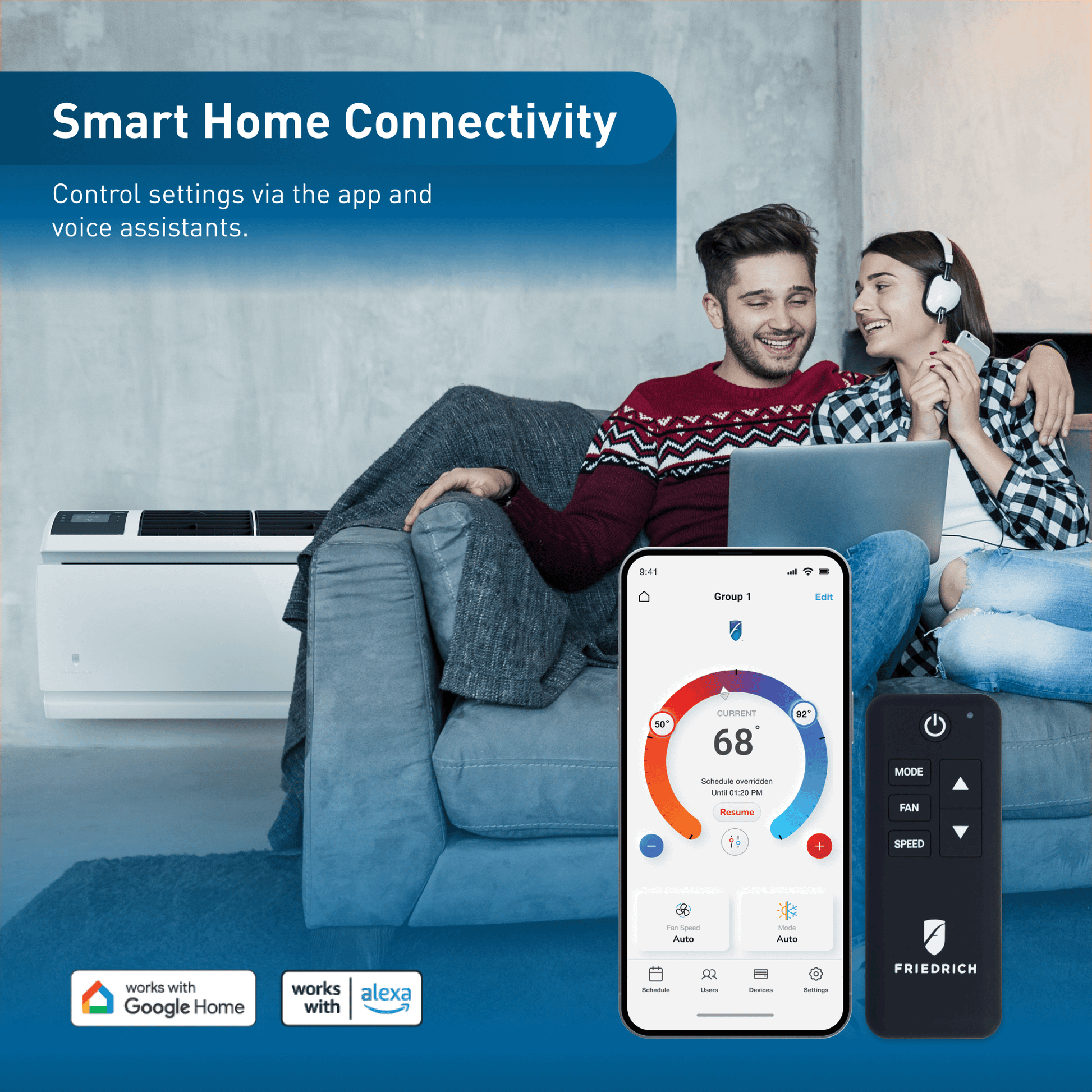 Friedrich WCVT16B30A Friedrich Wallmaster Inverter 16,000 Btu 230V Smart Through-The-Wall Air Conditioner - Cool Only