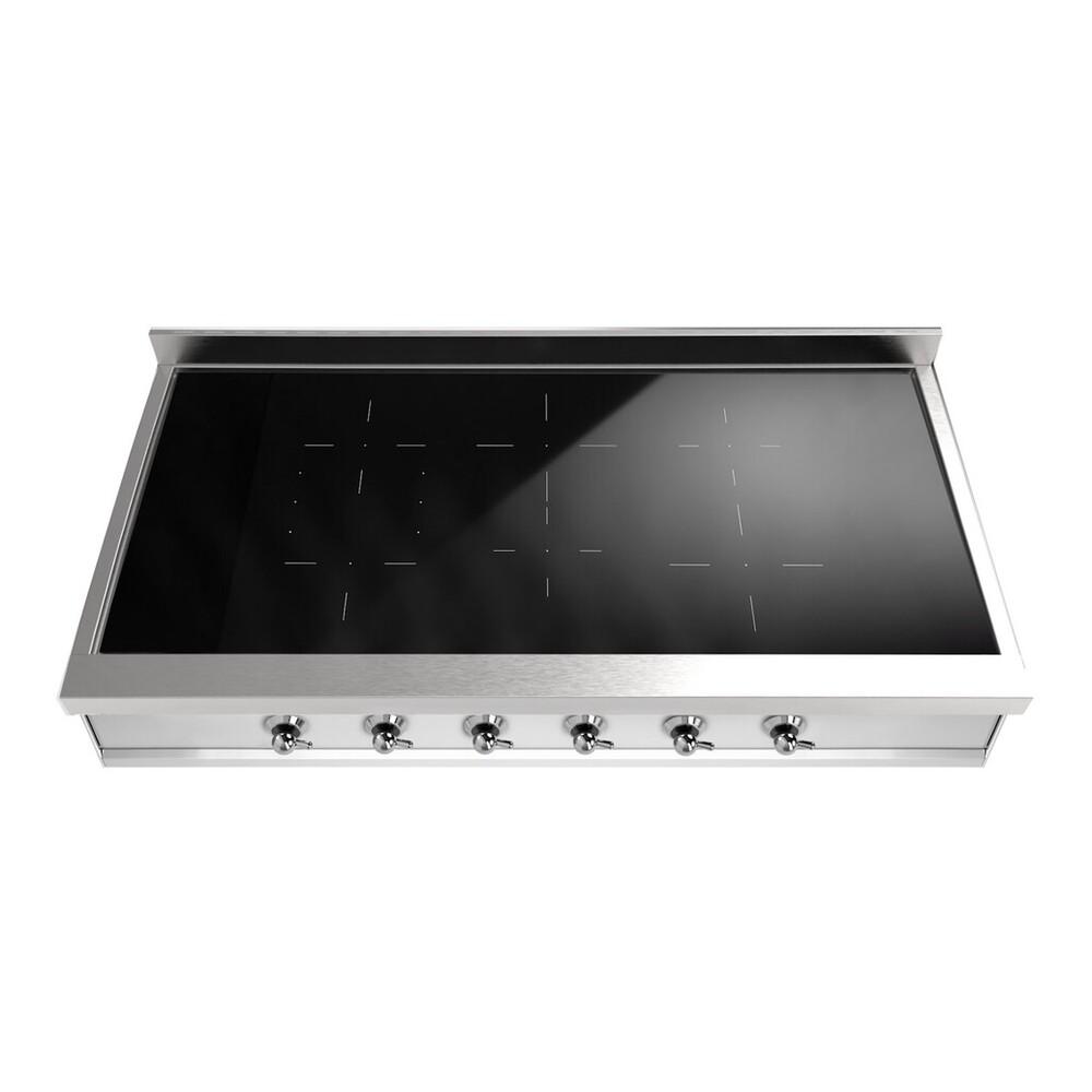 Ilve UHCPI486NSSC Ilve Uhcpi486Nssc Nostalgie Ii 48 Inch Built-In Induction Rangetop With 6 Elements, Stainless Steel (Chrome)