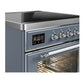 Ilve UMIB30NR3BGC Ilve Umib30Nr3Bgc Majestic Iii 30 Inch Induction Range With 4 Elements, 4 Cu. Ft. Oven Capacity (Triple Glass Door, Blue Grey, Chrome)