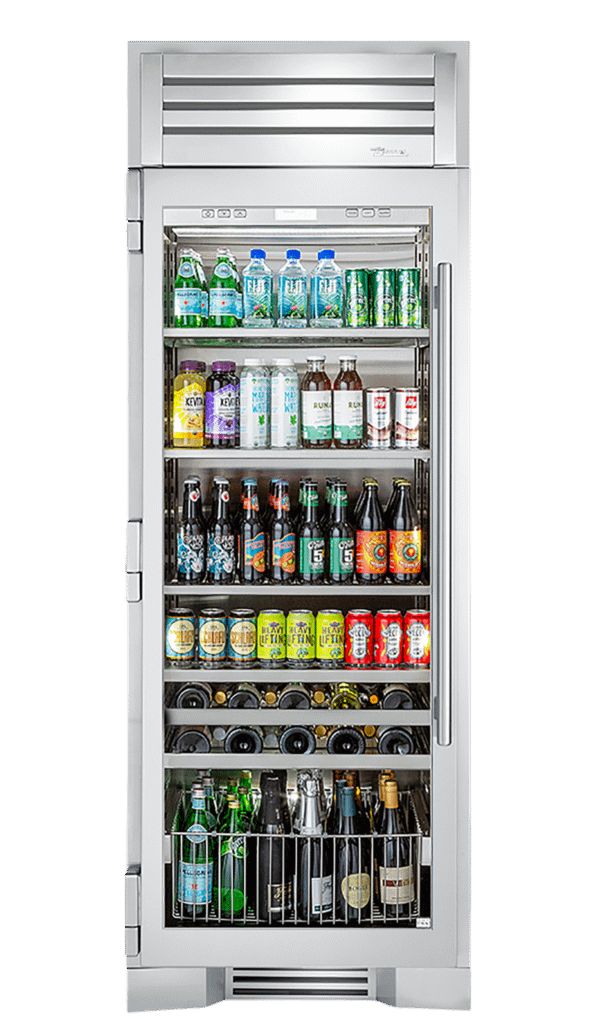 True Caliber TR30BEVLSGC 30 Inch Beverage Column - Door: Stainless Glass - Stainless Steel Finish, Stainless Steel Hardware, Left Hinge