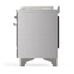 Ilve UM48FSQNR3SSCLP Ilve Um48Fsqnr3Ssclp Majestic Iii 48 Inch Dual Fuel Range With 5 Black Brass Burners, Griddle And French Top, Dual Function Burner Up To 25,000 Btu (Liquid Propane, Solid Door, Stainless Steel, Chrome)