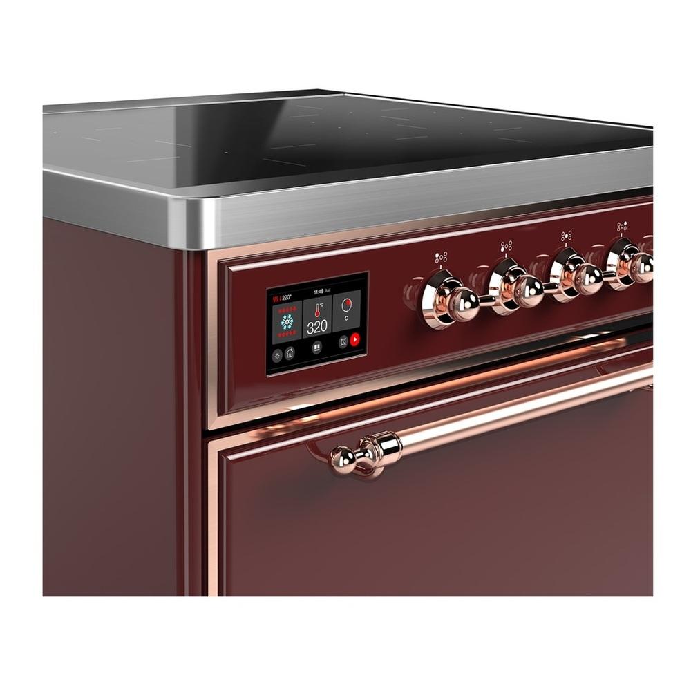 Ilve UMIB30QNR3BUP Ilve Umib30Qnr3Bup Majestic Iii 30 Inch Induction Range With 4 Elements, 4 Cu. Ft. Oven Capacity (Solid Door, Burgundy, Copper)