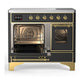 Ilve UMDIB40NR3MGG Ilve Umdib40Nr3Mgg Majestic Iii 40 Inch Induction Range With 6 Elements, 3.82 Cu. Ft. Total Oven Capacity (Triple Glass Door, Graphite Matte, Brass)