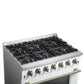 Forno FFSGS624436WHT Forno Galiano 36-Inch Freestanding Gas Range In White With Antique Brass Design, 6 Burners, 83,000 Btu, 5.36 Cu.Ft. Convection Oven