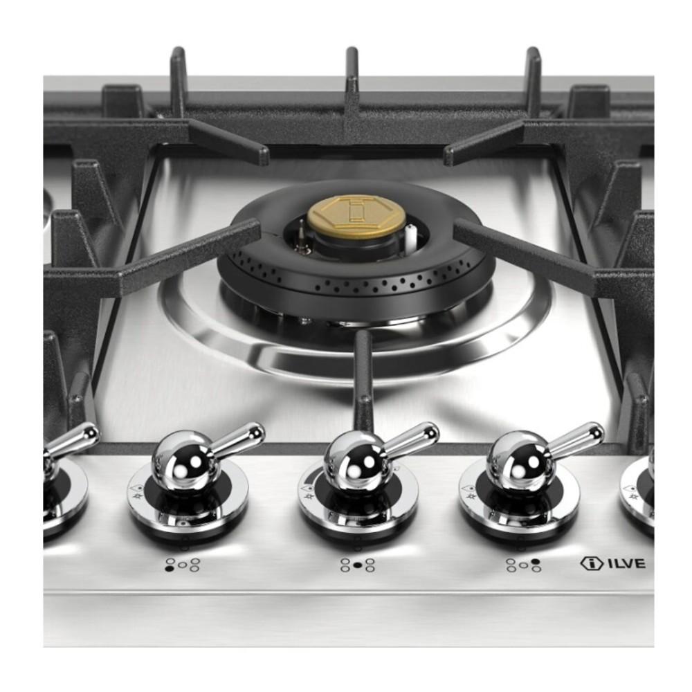Ilve UHCPT75NSSCLP Ilve Uhcpt75Nssclp Nostalgie Ii 30 Inch Built-In Gas Cooktop With 5 Burners, In Stainless Steel (Liquid Propane, Chrome)
