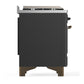 Ilve UM60FNR3MGBLP Ilve Um60Fnr3Mgblp Majestic Iii 60 Inch Dual Fuel Range With 9 Burners And Griddle, Dual Function Burner Up To 25,000 Btu (Liquid Propane, Triple Glass Door, Graphite Matte, Burnished)