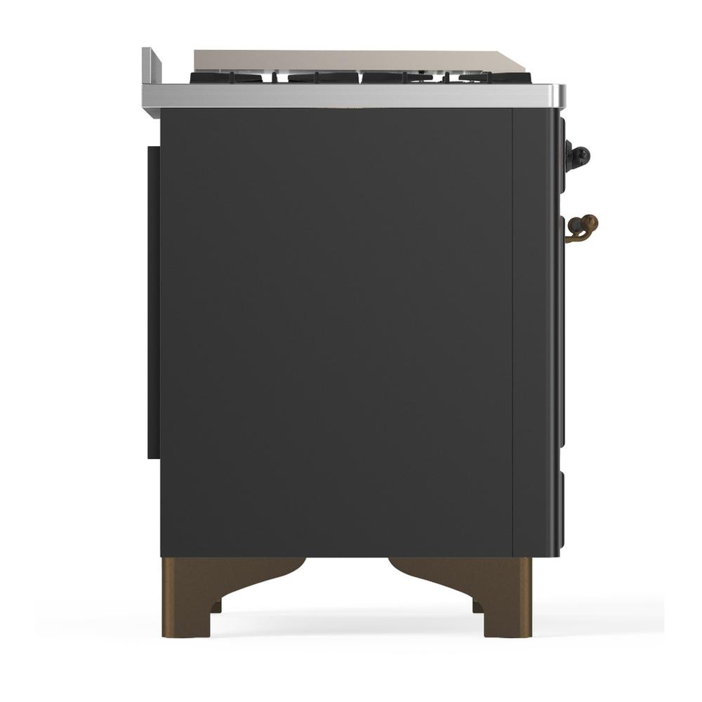 Ilve UM60FNR3MGBLP Ilve Um60Fnr3Mgblp Majestic Iii 60 Inch Dual Fuel Range With 9 Burners And Griddle, Dual Function Burner Up To 25,000 Btu (Liquid Propane, Triple Glass Door, Graphite Matte, Burnished)