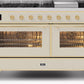 Ilve UM15FDNS3AWGLP Majestic Ii 60 Inch Dual Fuel Liquid Propane Freestanding Range In Antique White With Brass Trim