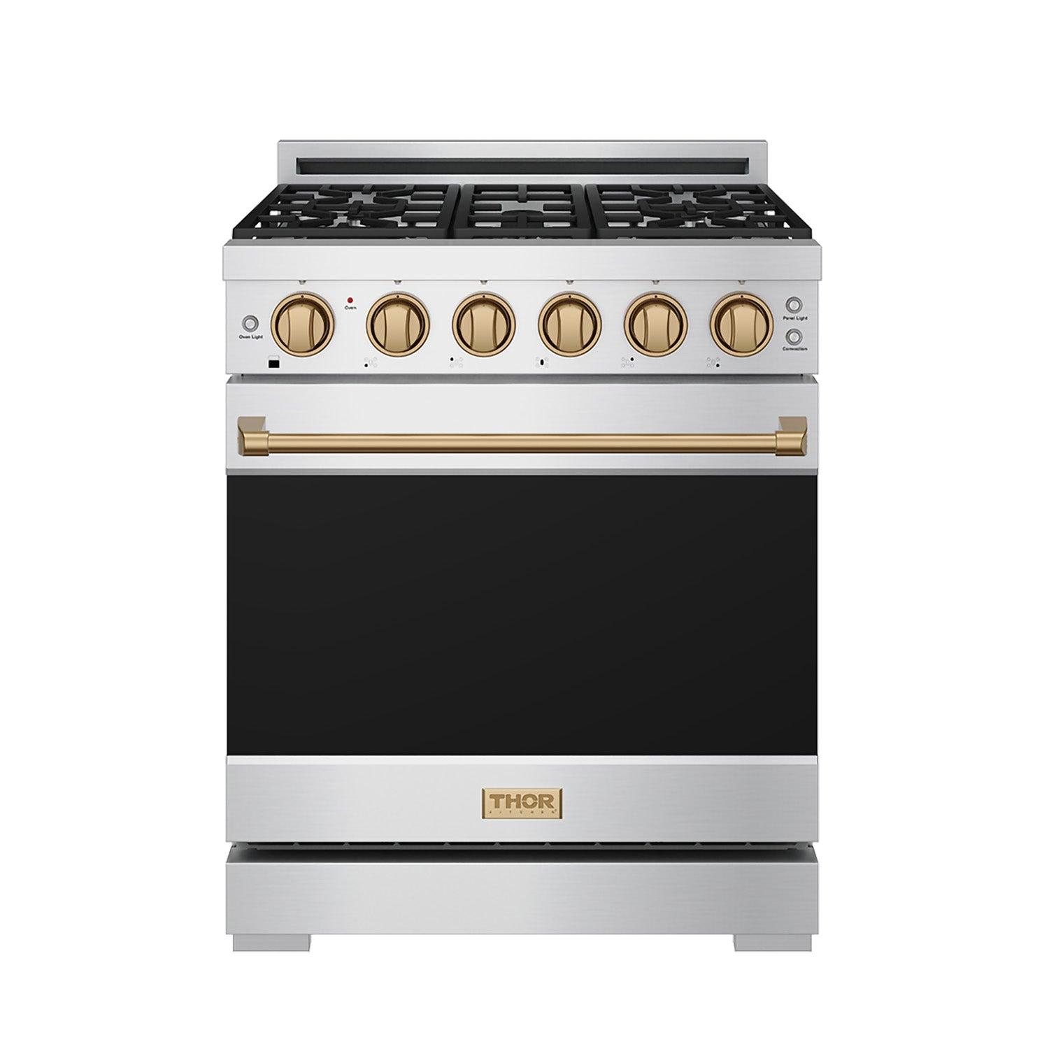 Thor Kitchen RSG30PLPBRZ 30 Inch Professional Liquid Propane With Precision Knob Control In Stainless Steel/Bronze