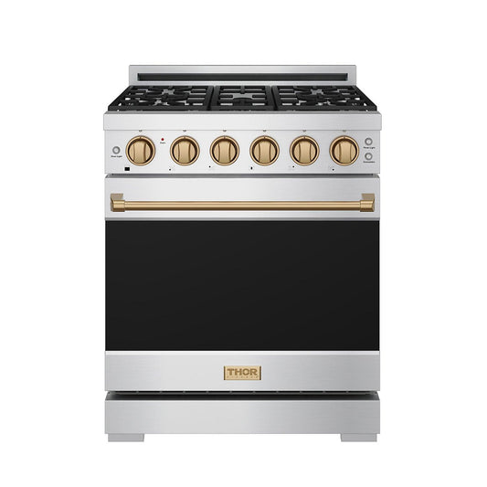 Thor Kitchen RSG30PLPBRZ 30 Inch Professional Liquid Propane With Precision Knob Control In Stainless Steel/Bronze