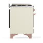 Ilve UM48FQNR3AWP Ilve Um48Fqnr3Awp Majestic Iii 48 Inch Dual Fuel Range With 8 Burners And Griddle, Dual Function Burner Up To 25,000 Btu (Natural Gas, Solid Door, Antique White, Copper)