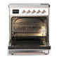 Ilve UMIB30QNR3WHP Ilve Umib30Qnr3Whp Majestic Iii 30 Inch Induction Range With 4 Elements, 4 Cu. Ft. Oven Capacity (Solid Door, White, Copper)