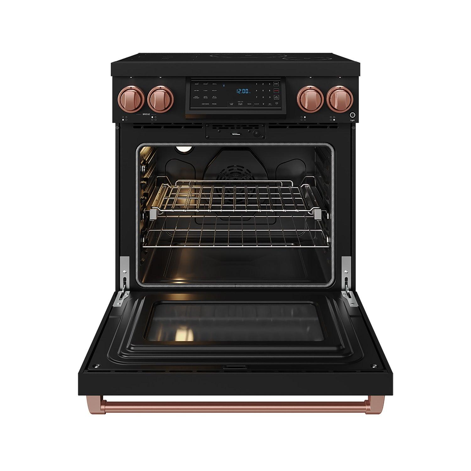 Thor Kitchen RSI30BRSG 30 Inch Professional Induction Range With Tilt Panel Touch Control In Black And Rose Gold Gordon Ramsay Series