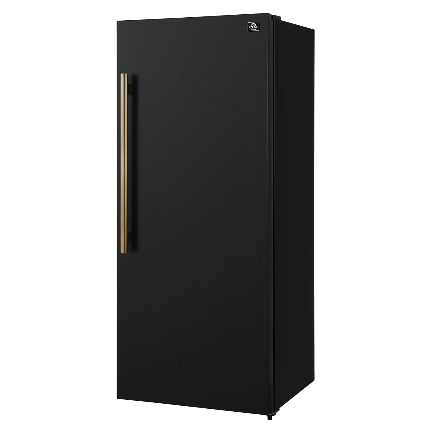 Forno FFFFD172228BLKRS Forno Maderno 28-Inch Convertible Freezer/Refrigerator In Black With Antique Brass Handle, 13.6 Cu.Ft. Right Swing