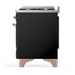 Ilve UM60FSNR3BKPLP Ilve Um60Fsnr3Bkplp Majestic Iii 60 Inch Dual Fuel Range With 7 Burners, Griddle And French Top, Dual Function Burner With Up To 25,000 Btu (Liquid Propane, Triple Glass Door, Glossy Black, Copper)