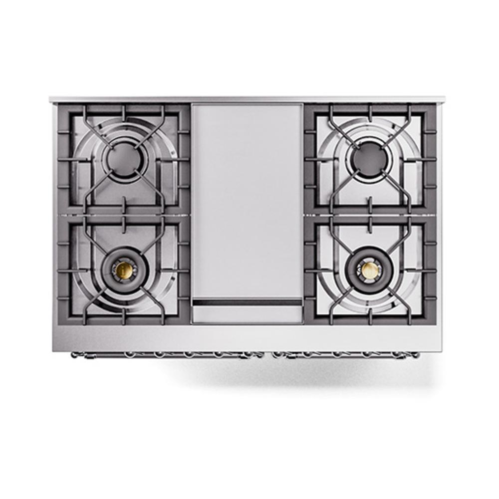 Ilve UND40FQNMPMGCLP Ilve Und40Fqnmpmgclp Nostalgie Ii Noblesse 40" Dual Fuel Range (Liquid Propane, Solid Door, Graphite Matte, Chrome)
