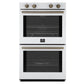 Forno FBOEL132430WHT Forno Vomero 30-Inch Double Wall Oven, White, 10 Cu.Ft Total Capacity, 7100W Convection, Mechanical Controls, Manuel Steam Clean