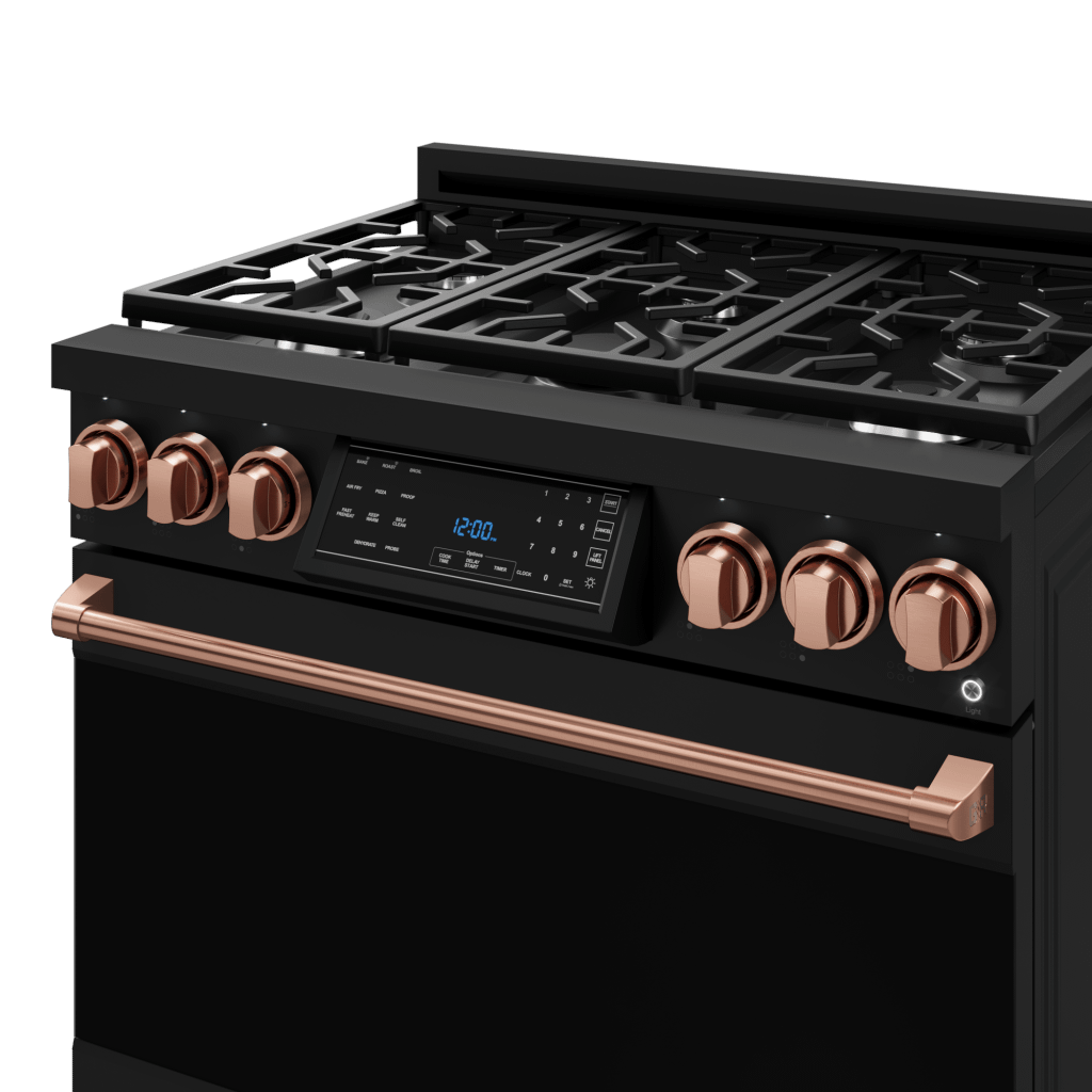 Thor Kitchen RSG36BLPRSG 36 Inch Professional Lp Range With Tilt Panel Touch Control In Black/Rose Gold Gordon Ramsay Series - Rsg36Blp-Rsg