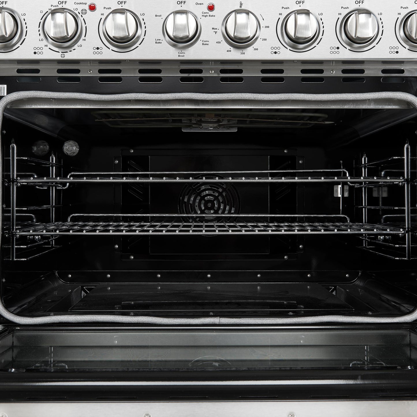 Forno FFSEL601136 Forno Paolo 36 Inch Freestanding Electric Range, Stainless Steel, 5.44 Cu.Ft, True Convection Oven, Energy Efficient