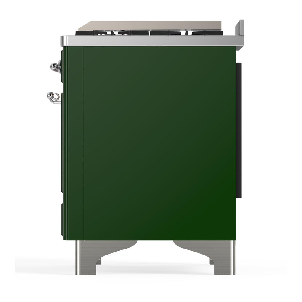 Ilve UM60FNR3EGCLP Ilve Um60Fnr3Egclp Majestic Iii 60 Inch Dual Fuel Range With 9 Burners And Griddle, Dual Function Burner Up To 25,000 Btu (Liquid Propane, Triple Glass Door, Emerald Green, Chrome)