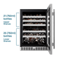 Element Appliance EWD24BES Cellara By Element 24 In., 46 Bottle Dual-Zone Wine Cooler - Stainless Steel