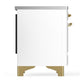 Ilve UMIB36NR3WHG Ilve Umib36Nr3Whg Majestic Iii 36 Inch Induction Range With 6 Elements, 3.5 Cu. Ft. Total Oven Capacity (Triple Glass Door, White, Brass)