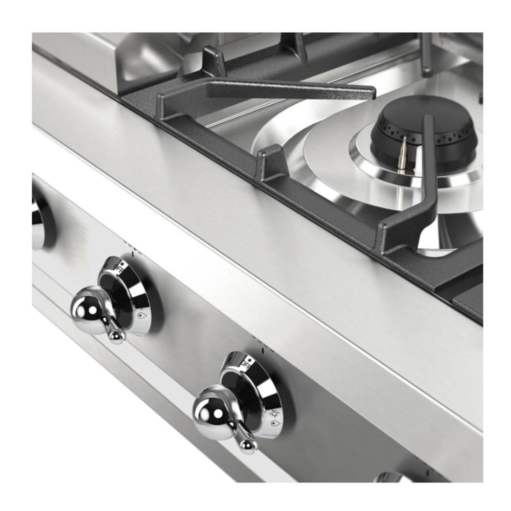 Ilve UHCP48FNSSCLP Ilve Uhcp48Fnssclp Nostalgie Ii 48 Inch Built-In Gas Rangetop With Griddle, In Stainless Steel (Liquid Propane, Chrome)