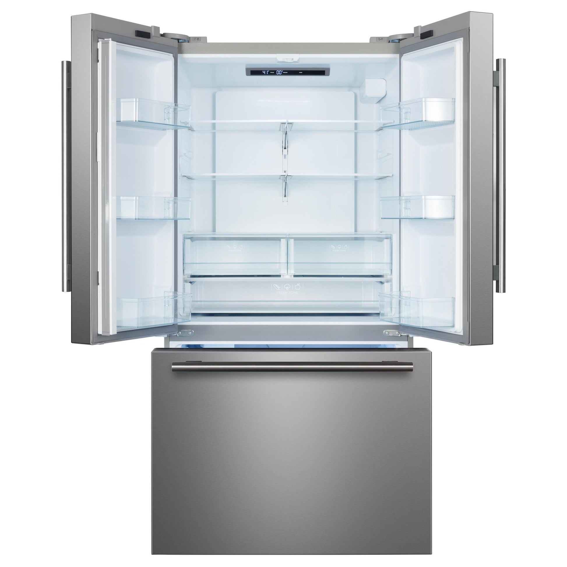 Forno FFFFD178336S Forno Rivello 36 Inch French Door Refrigerator In Stainless Steel, Internal Water Dispenser, Filtered Ice, Adjustable Shelves, Energy Star Certified