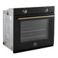 Forno FBOEL137030BLK Forno Vomero 30-Inch Wall Oven, Black, 5 Cu.Ft Capacity, 3550 Watts Convection, Mechanical Controls, Manuel Steam Clean