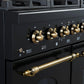 Forno FFSGS621948BLK Forno Antico 48-Inch Freestanding Gas Range, Black, Antique Brass Design, 8 Burners, Griddle, Double Ovens, Energy Efficient