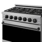 Thor Kitchen RSG36PLPBLK 36 Inch Professional Liquid Propane Range With Precision Knob In Stainless Steel And Black Gordon Ramsay Series