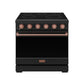 Thor Kitchen RSE36PBRSG 36 Inch Professional Electric Range In Black/Rose Gold Gordon Ramsay Series