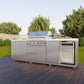 Forno FODKT2506WHT Forno Bulnes 30-Inch Bbq, 60,000 Btu, 3 Burners With Sear & Rotisserie Infrared Burners, Stainless Steel Outdoor Kitchen With 1.8 Cu.Ft. Beverage Center & White Sintered Stone Countertops