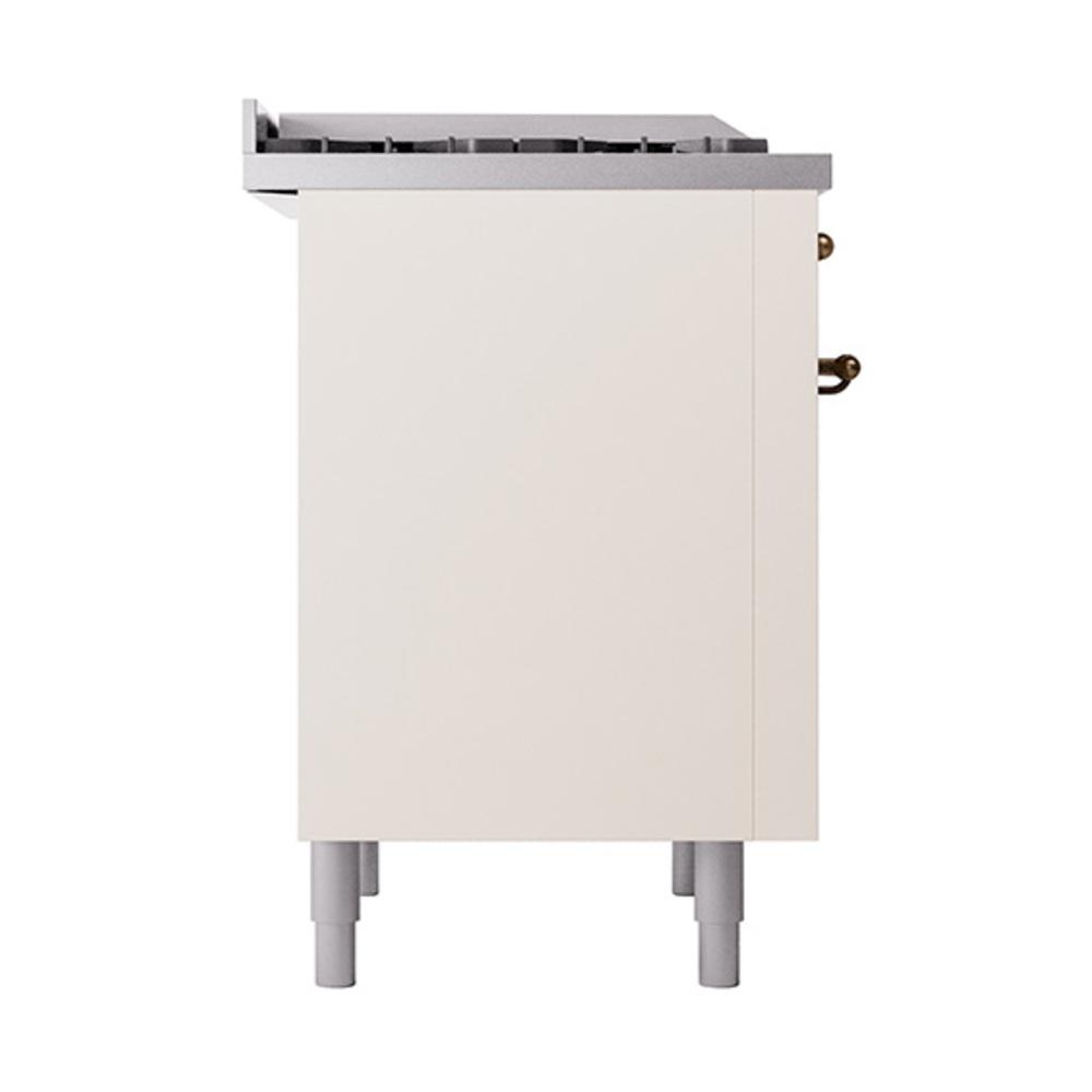 Ilve UN36FQNMPAWB Ilve Un36Fqnmpawb Nostalgie Ii Noblesse 36" Dual Fuel Range (Natural Gas, Solid Door, Antique White, Burnished)